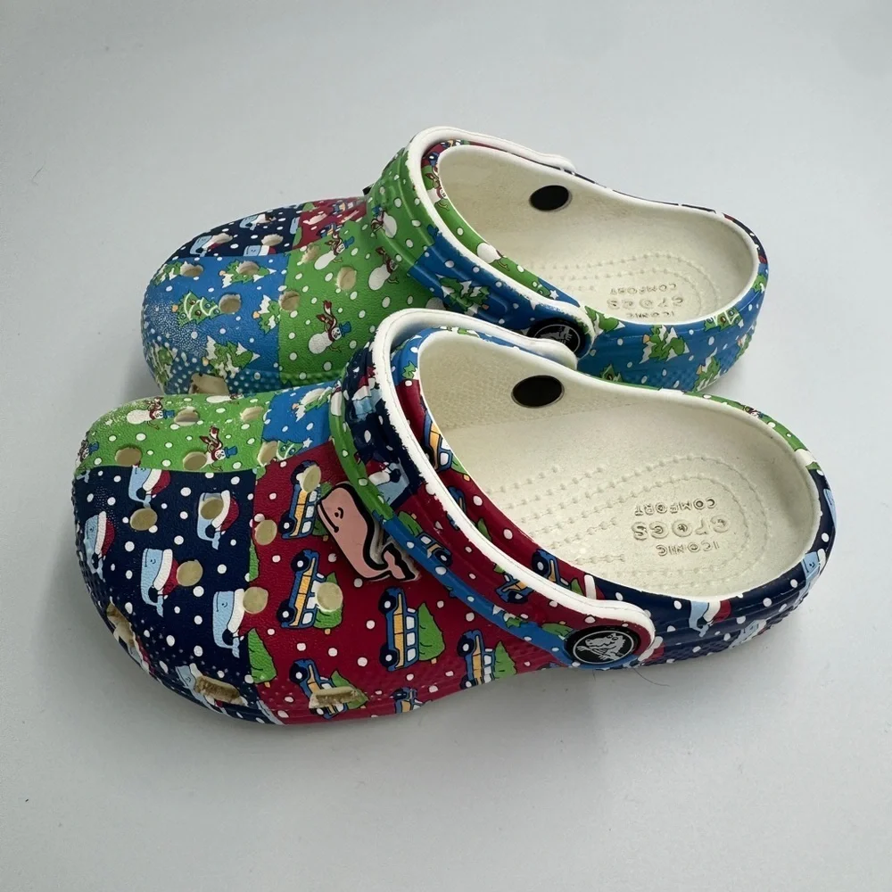 CROCS Toddler Boy Girl Size 11 Classic Vineyard Vines Holiday Clogs Water Shoes - Picture 3 of 8